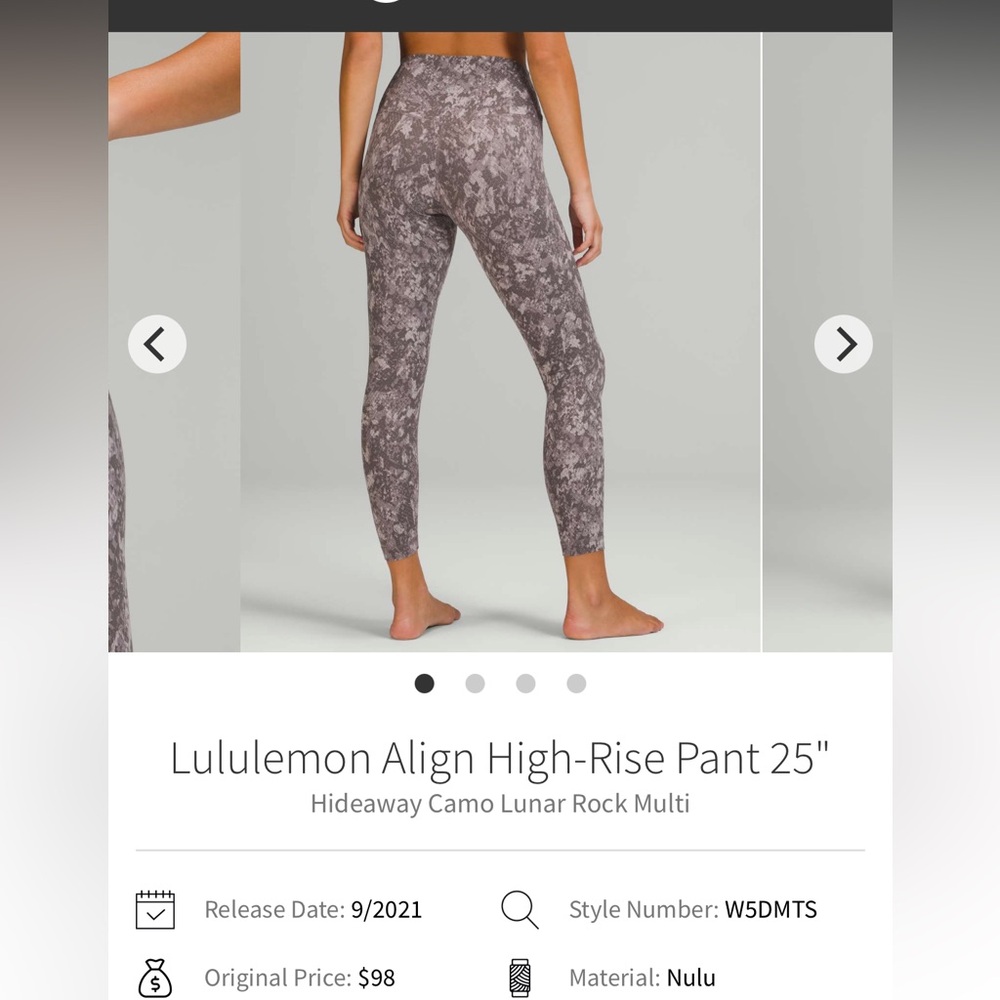 Lululemon Grey Align High Rise Legging 25”